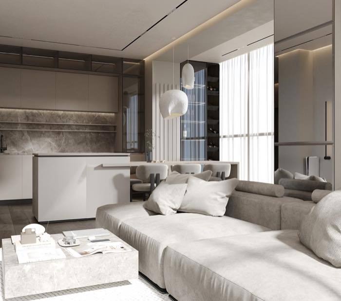 Квартира в ЖК Алое Поле · Кухня-гостиная · 3