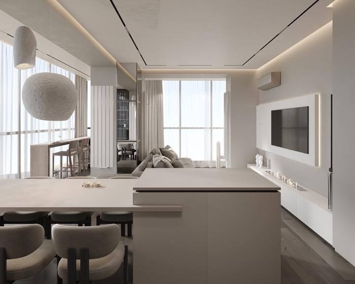 Квартира в ЖК Алое Поле · Кухня-гостиная · 4