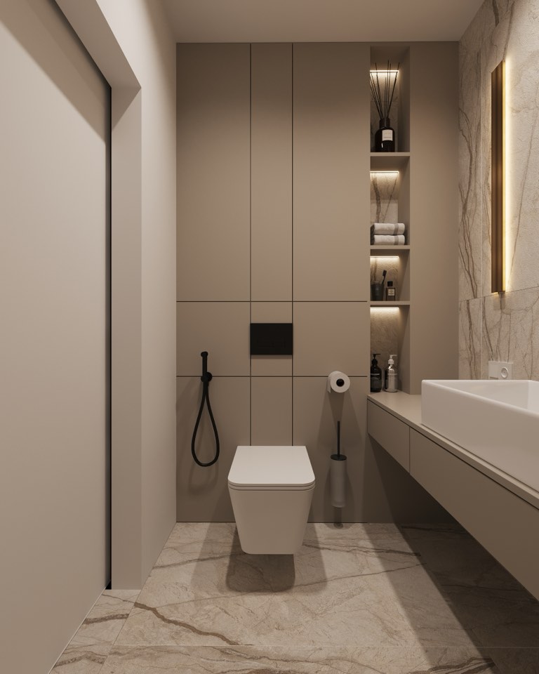 Квартира в доме на Энтузиастов · Гостевой санузел · 2