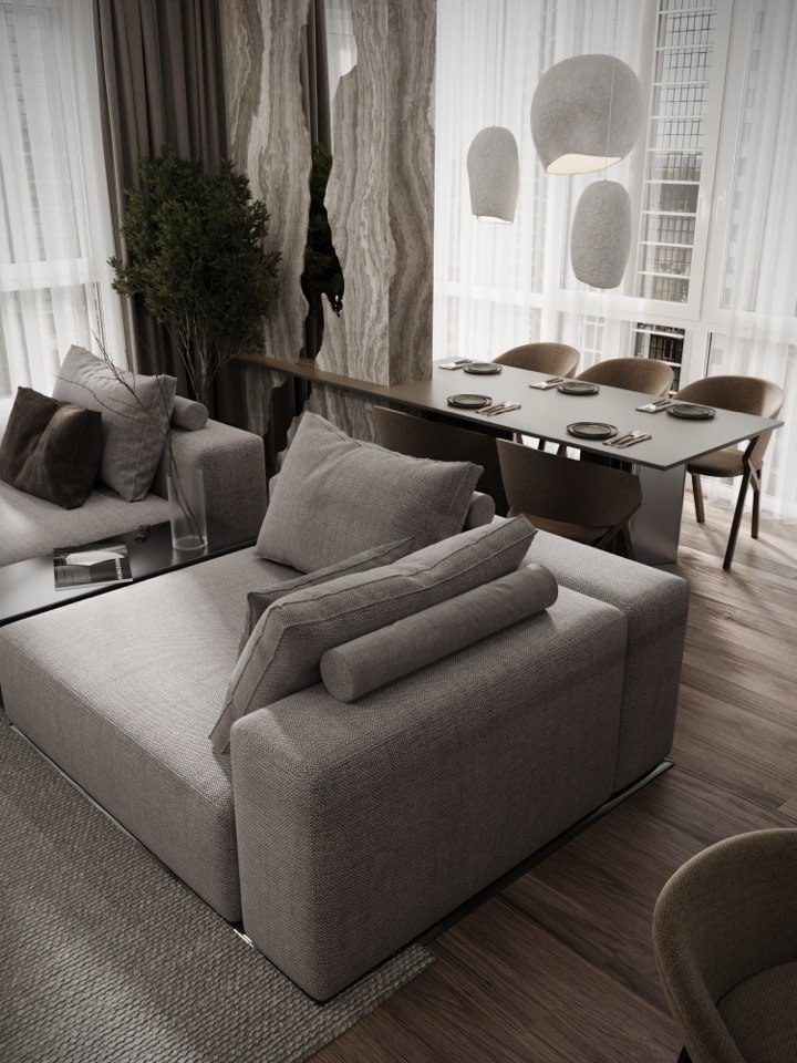 Квартира в ЖК ELEVEN · Кухня-гостиная · 2