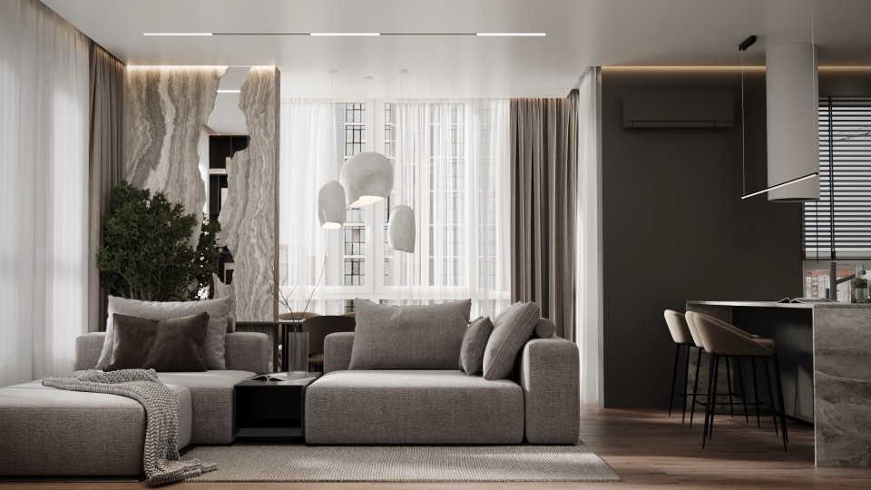 Квартира в ЖК ELEVEN · Кухня-гостиная · 7