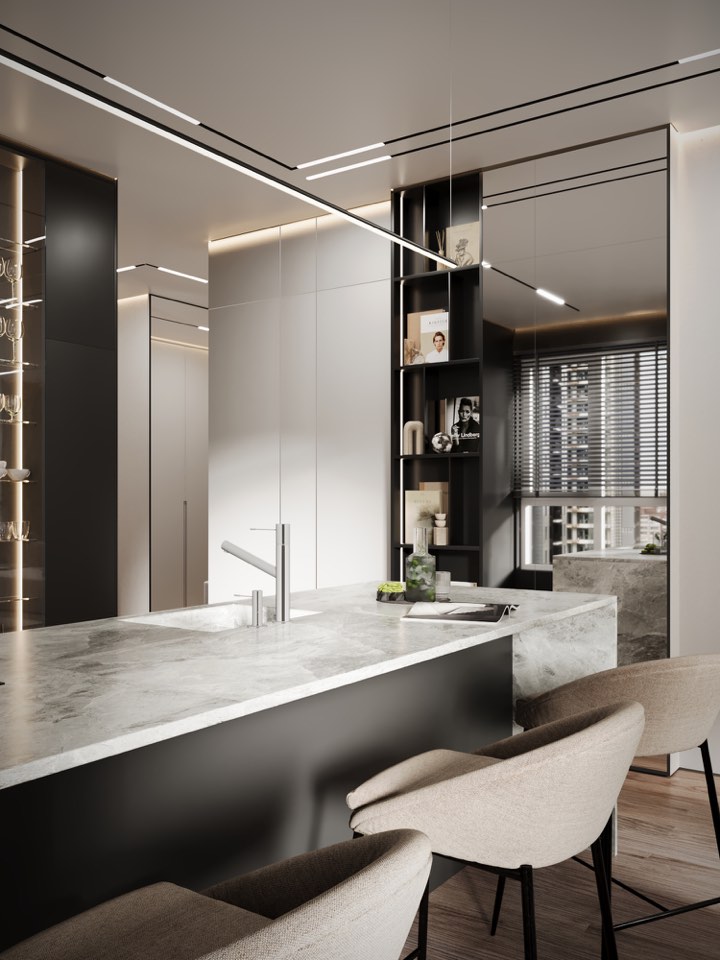 Квартира в ЖК ELEVEN · Кухня-гостиная · 8