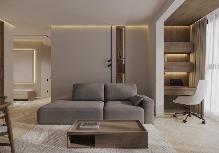 Квартира в ЖК Нагорный · Кухня-гостиная · 4