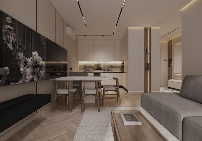 Квартира в ЖК Нагорный · Кухня-гостиная · 9