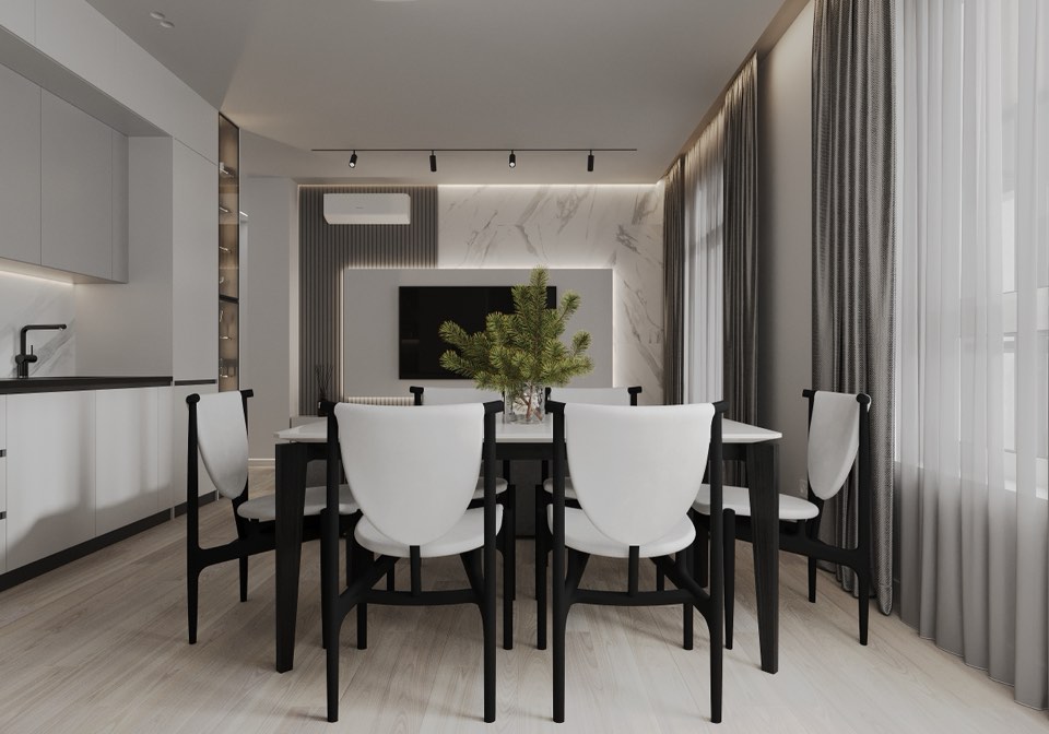 ЖК Ньютон · Кухня-гостиная · 2