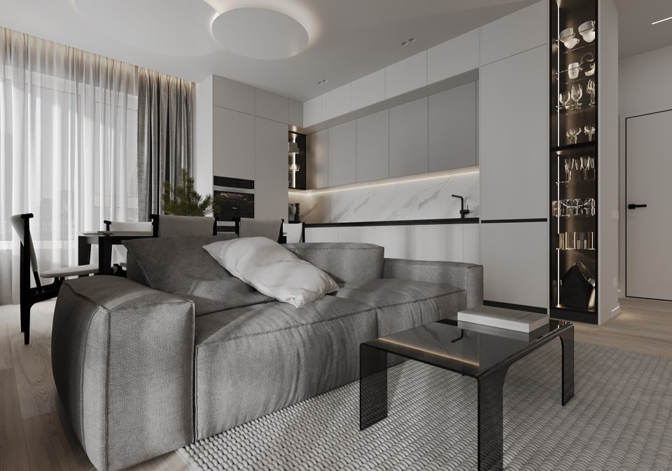 ЖК Ньютон · Кухня-гостиная · 3